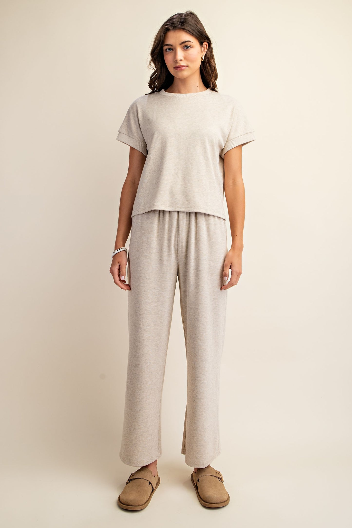 Short Sleeve Knit Pant Set