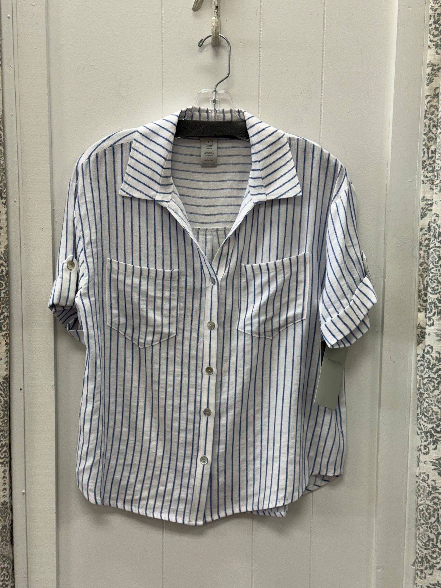 Tab Cuff Button Up Front Shirt
