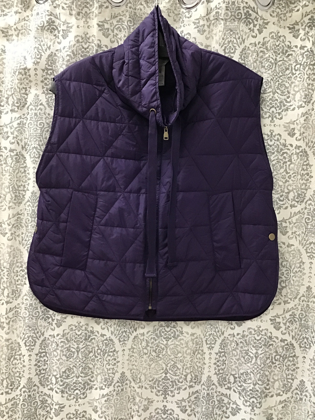 Zip Through Draw String Collar Vest