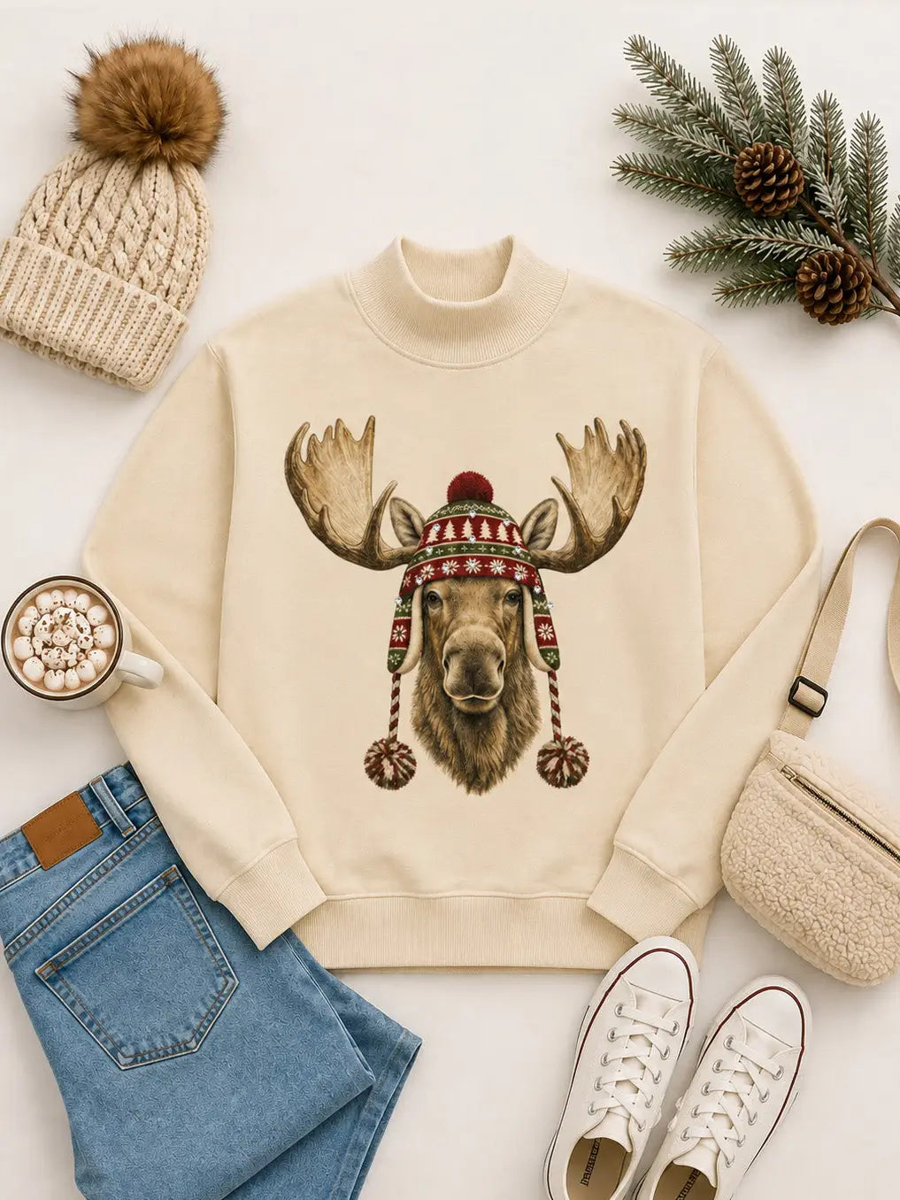Moose Graphic Sweatshirt