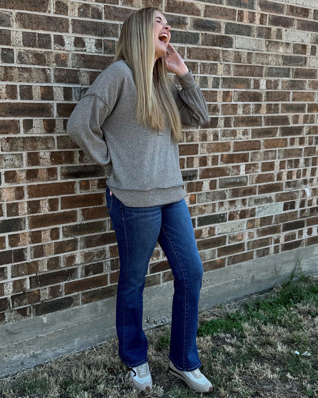 Button Down Ribbed Hacci Top