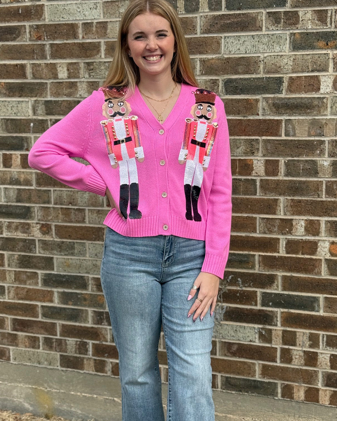 Pink Nutcracker Cardigan