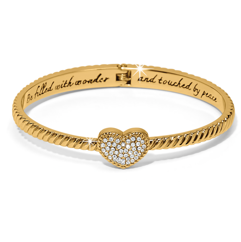 Celestia Heart Gold Hinge Bangle