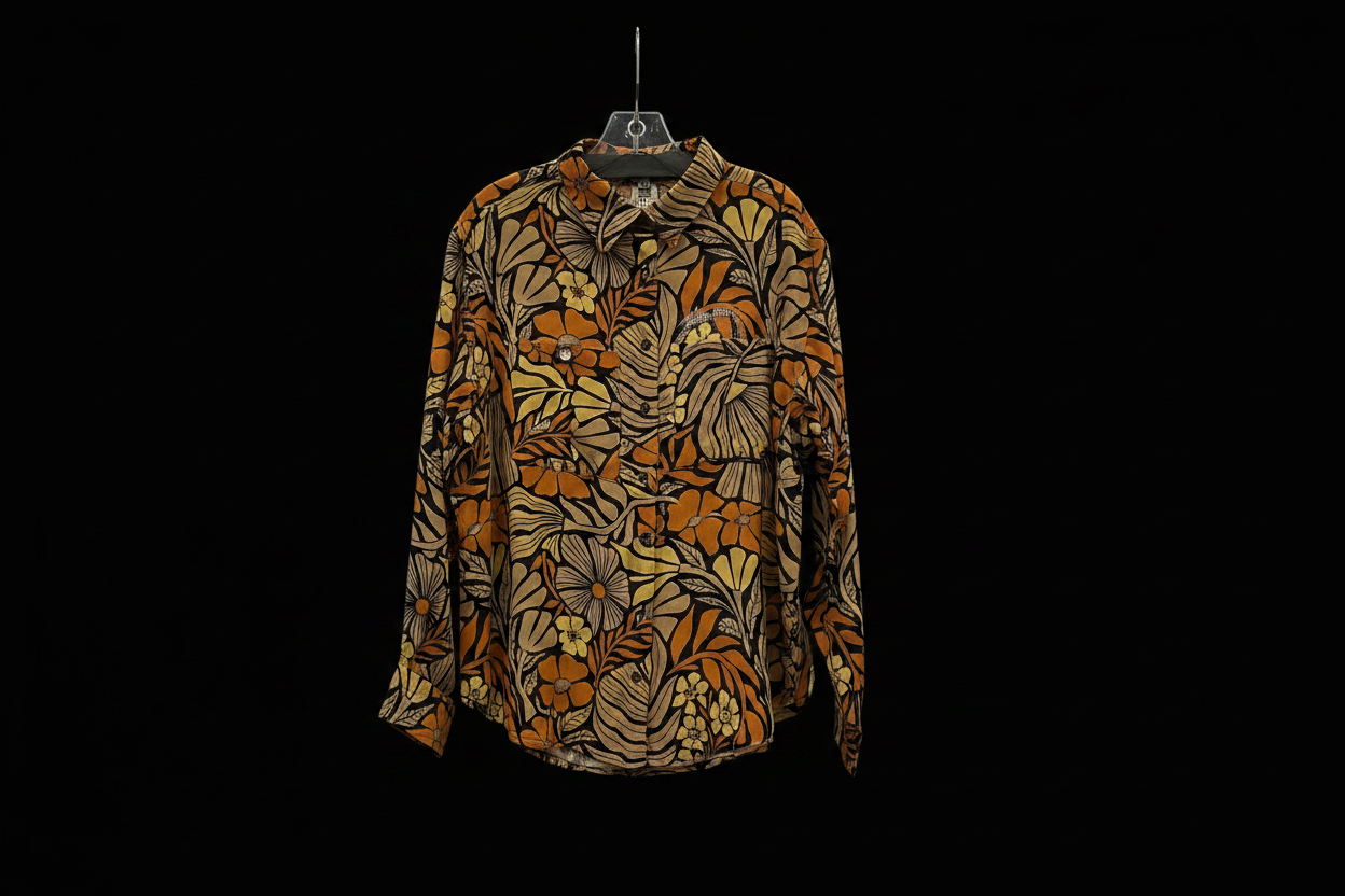 Mod Flower Print Camp Shirt