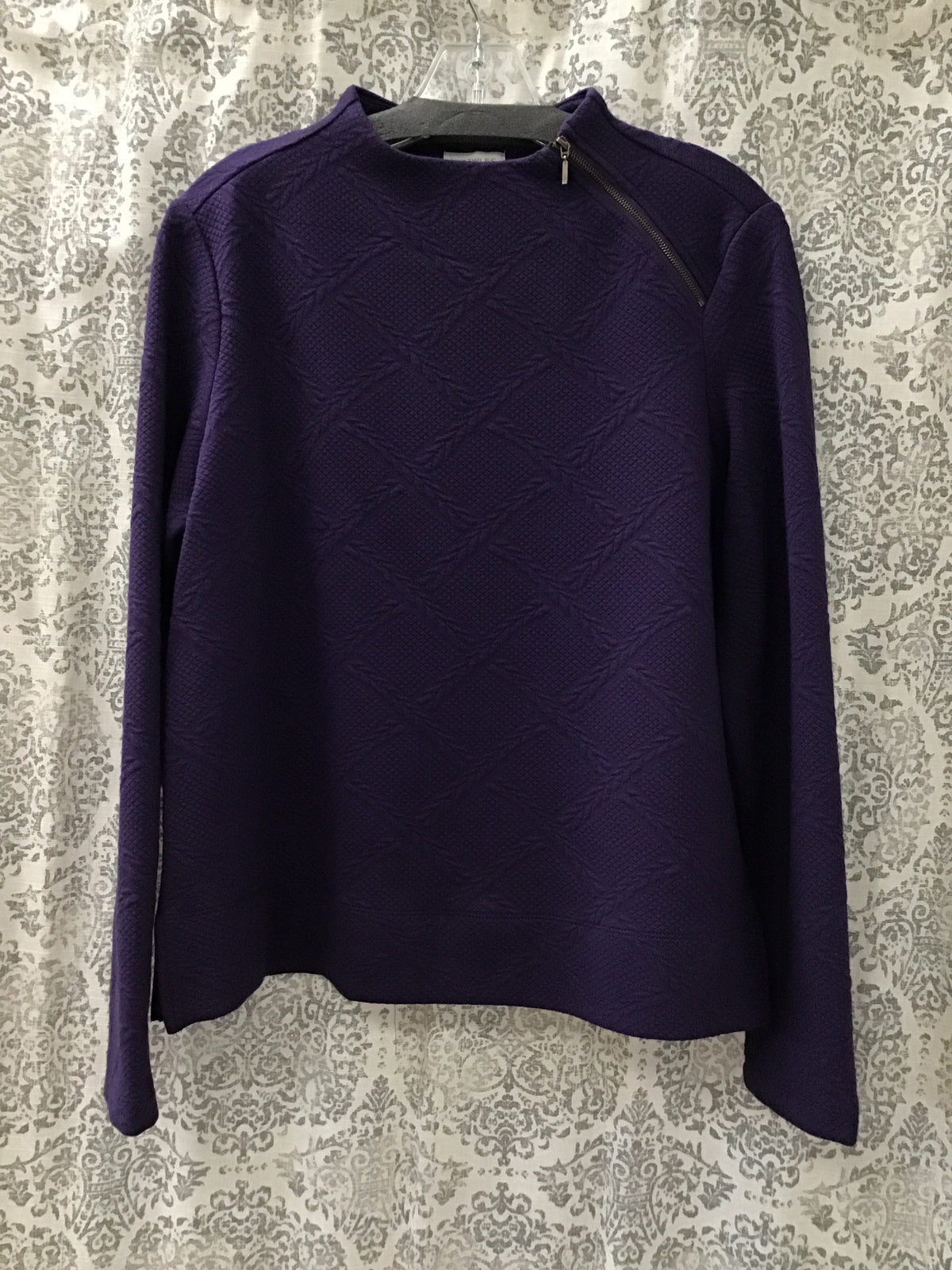 Funnel Neck Top w/ Shoulder Zipper