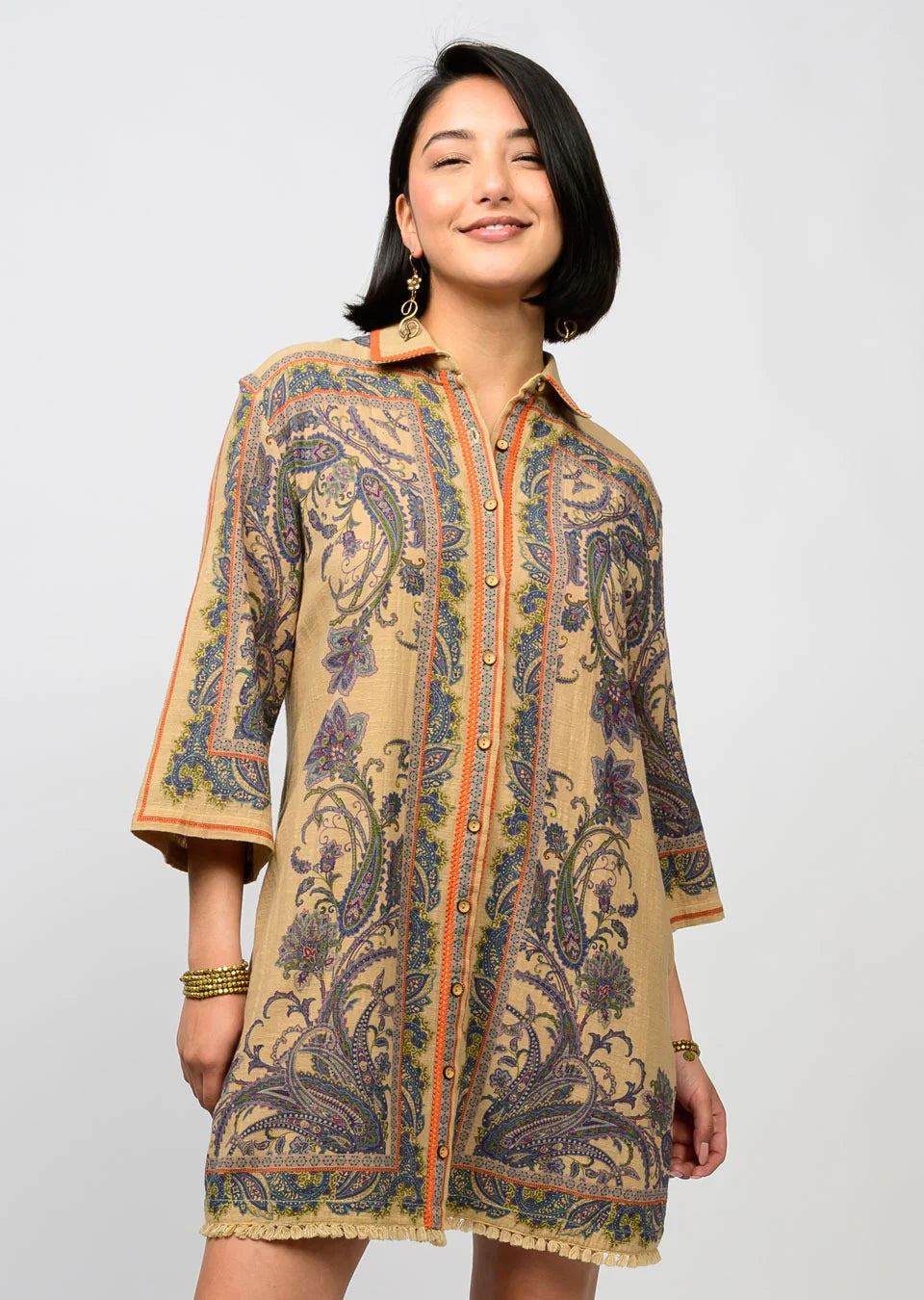 Paisley Border Dress