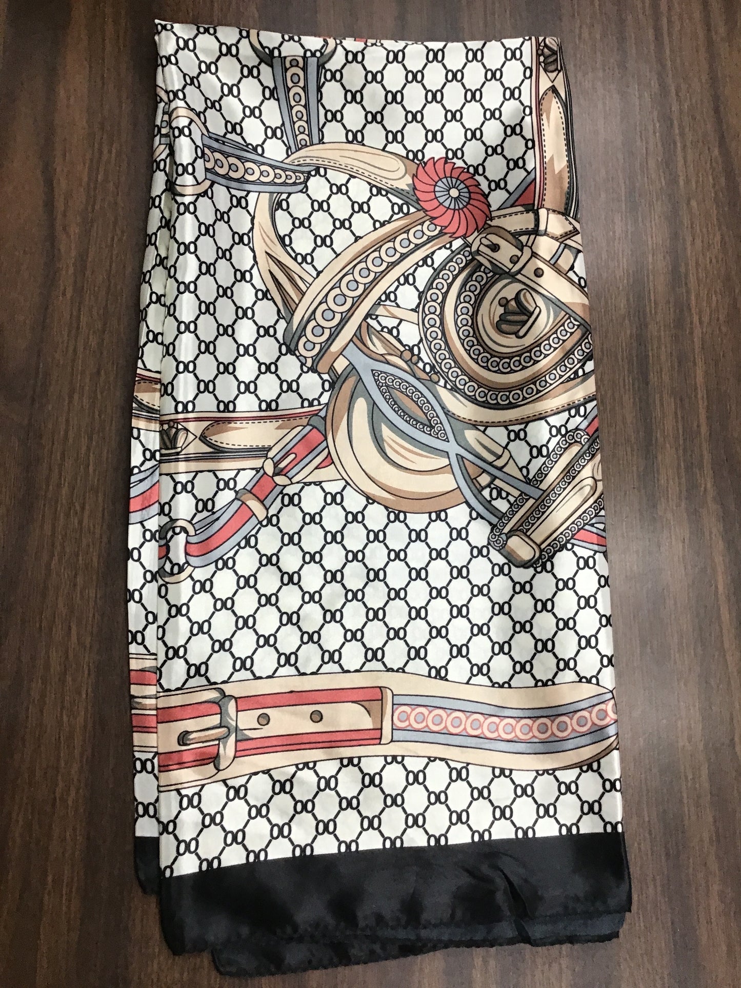 Abstract Print Silk Scarf
