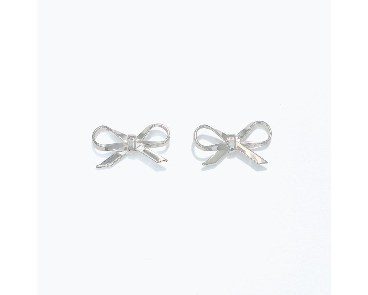 Bright Silver Bows Earrings