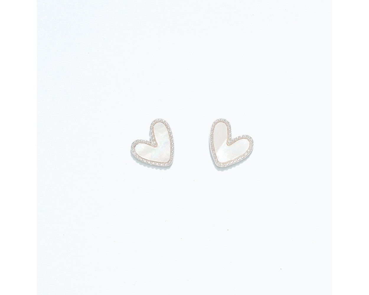 Pearlized Hearts In Silver