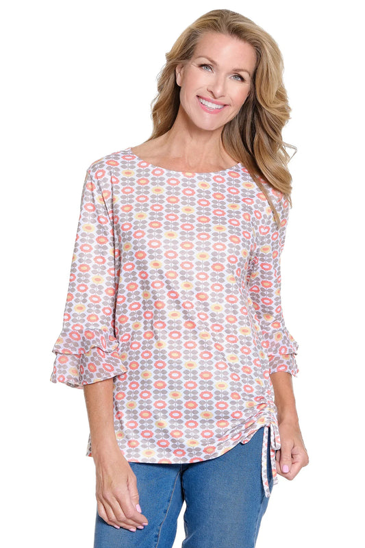 Drop Shoulder Drawstring Top