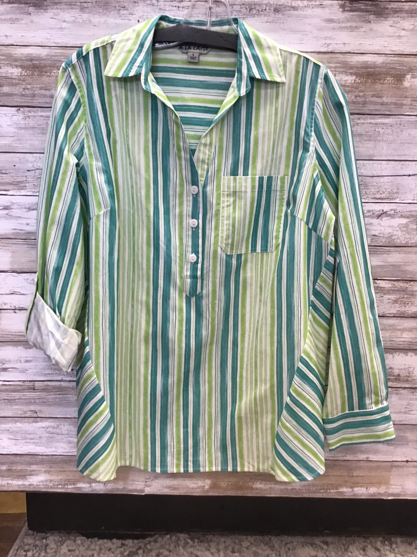 Stripe Short Sleeve Button Up Shirt