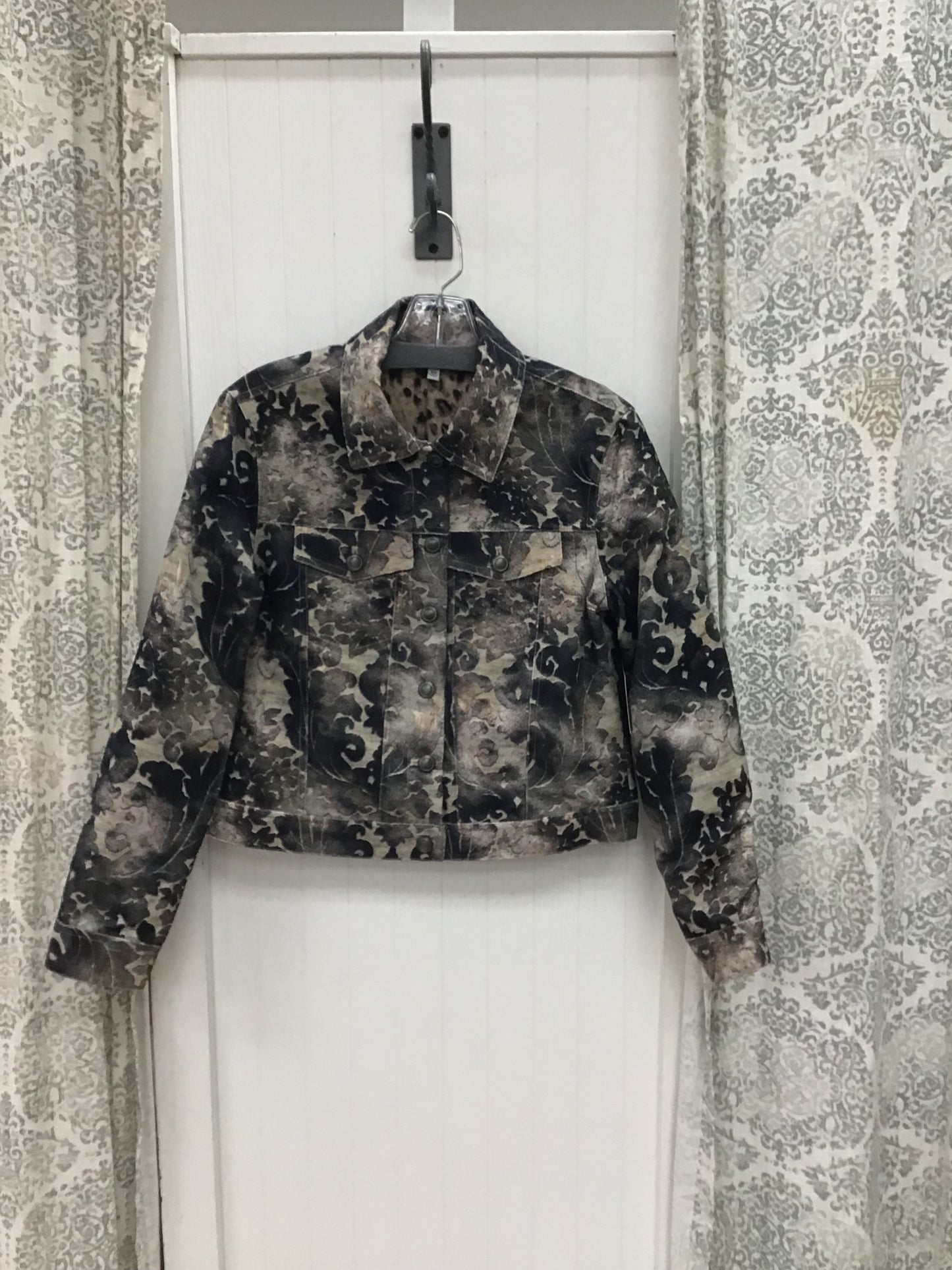 Chenille Burnout Button-Front Jacket