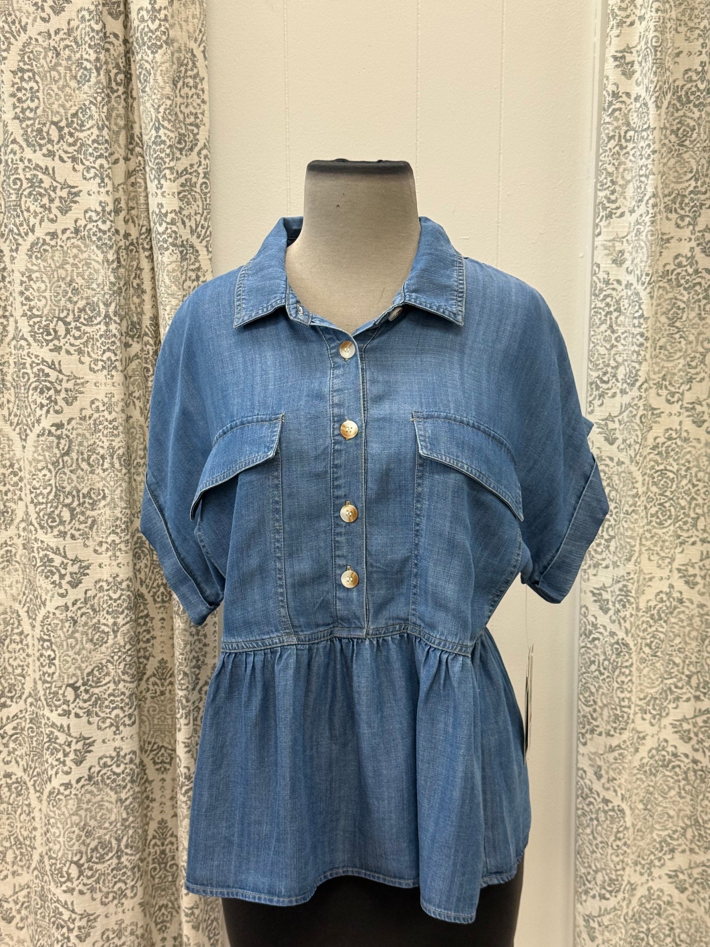 Cuffed Dolman Peplum Top