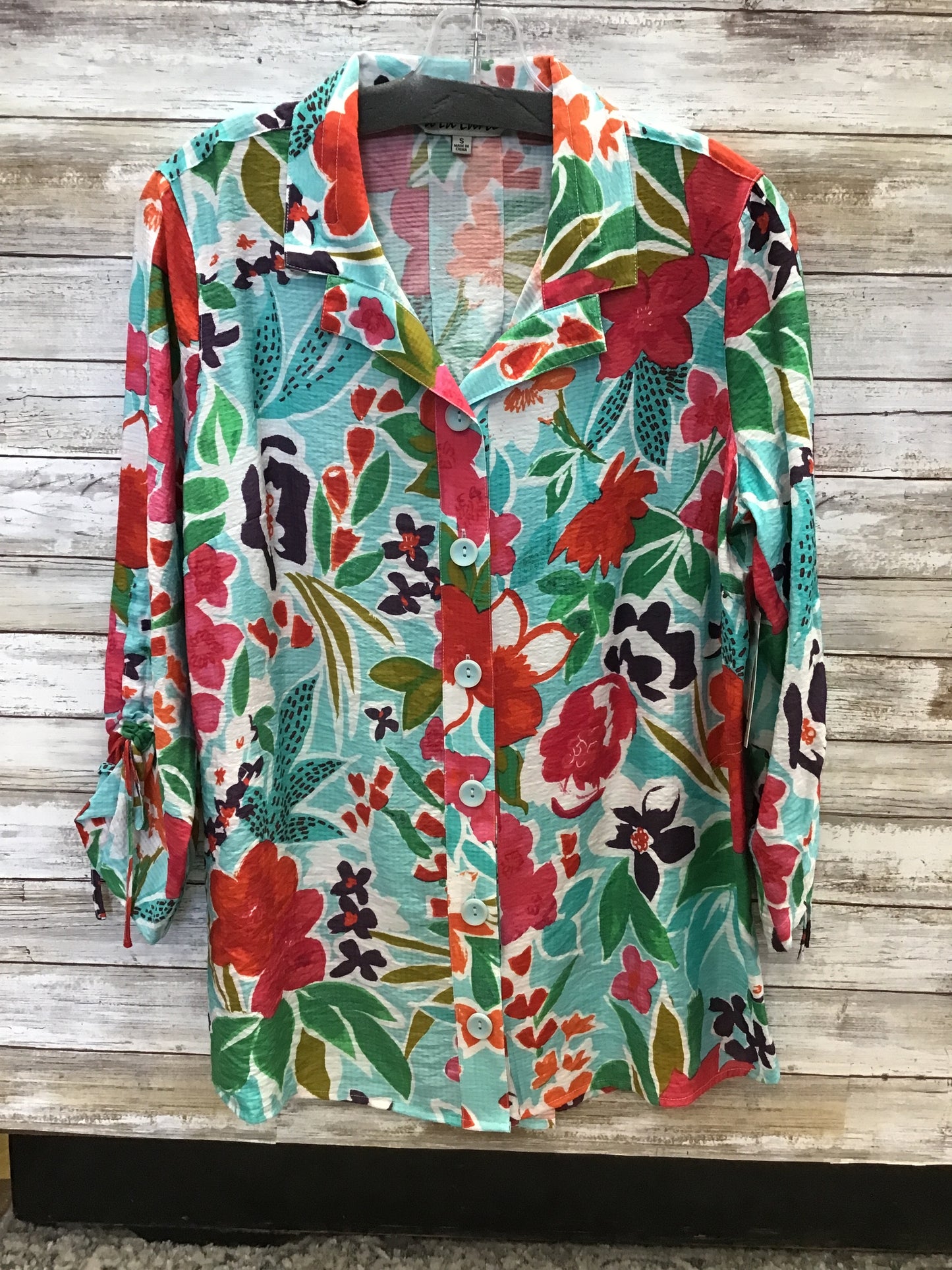 Wire Collar Shirt With Drawstring Sleeves