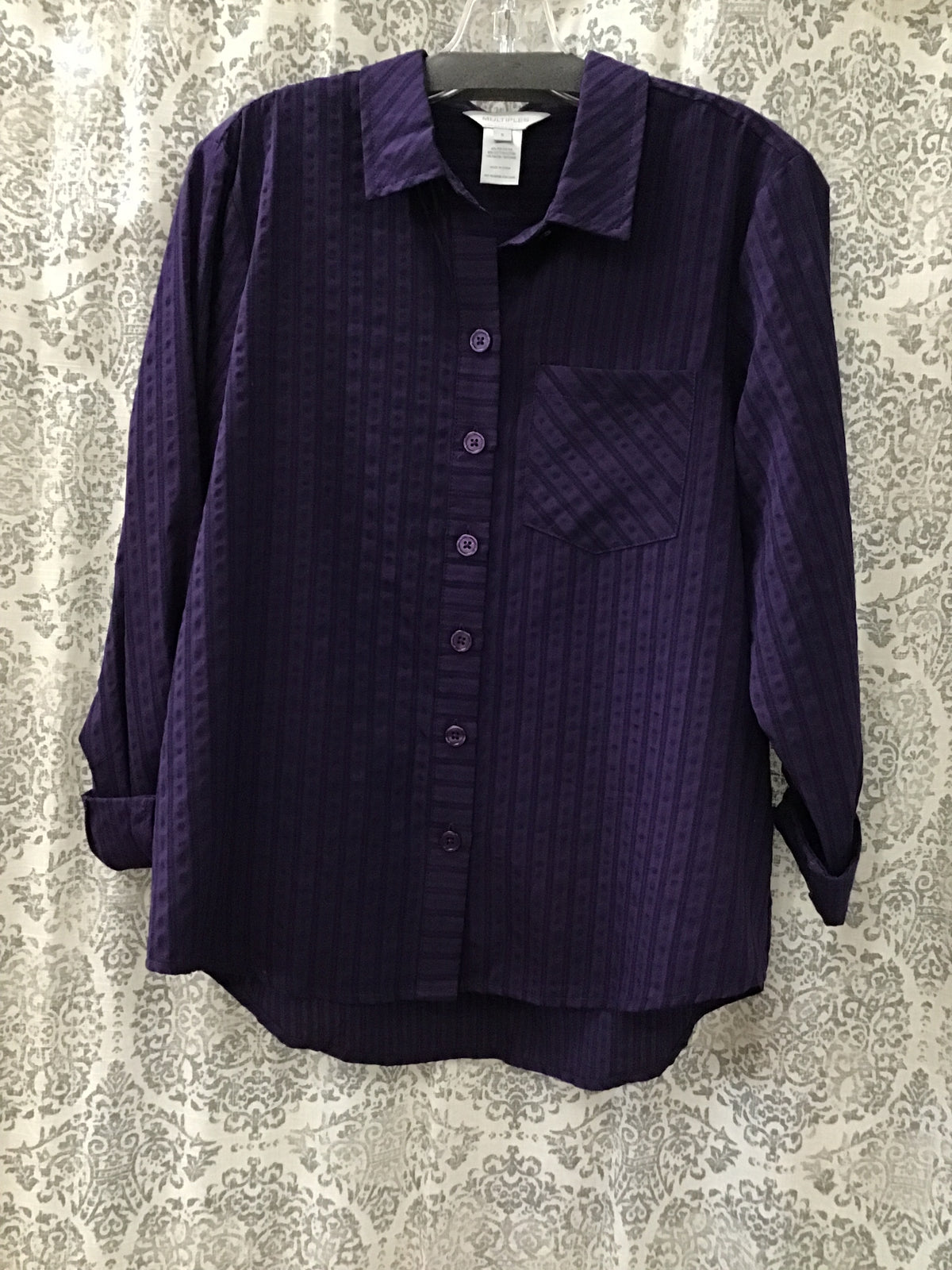 Roll Tab Cuffed Button Front Top