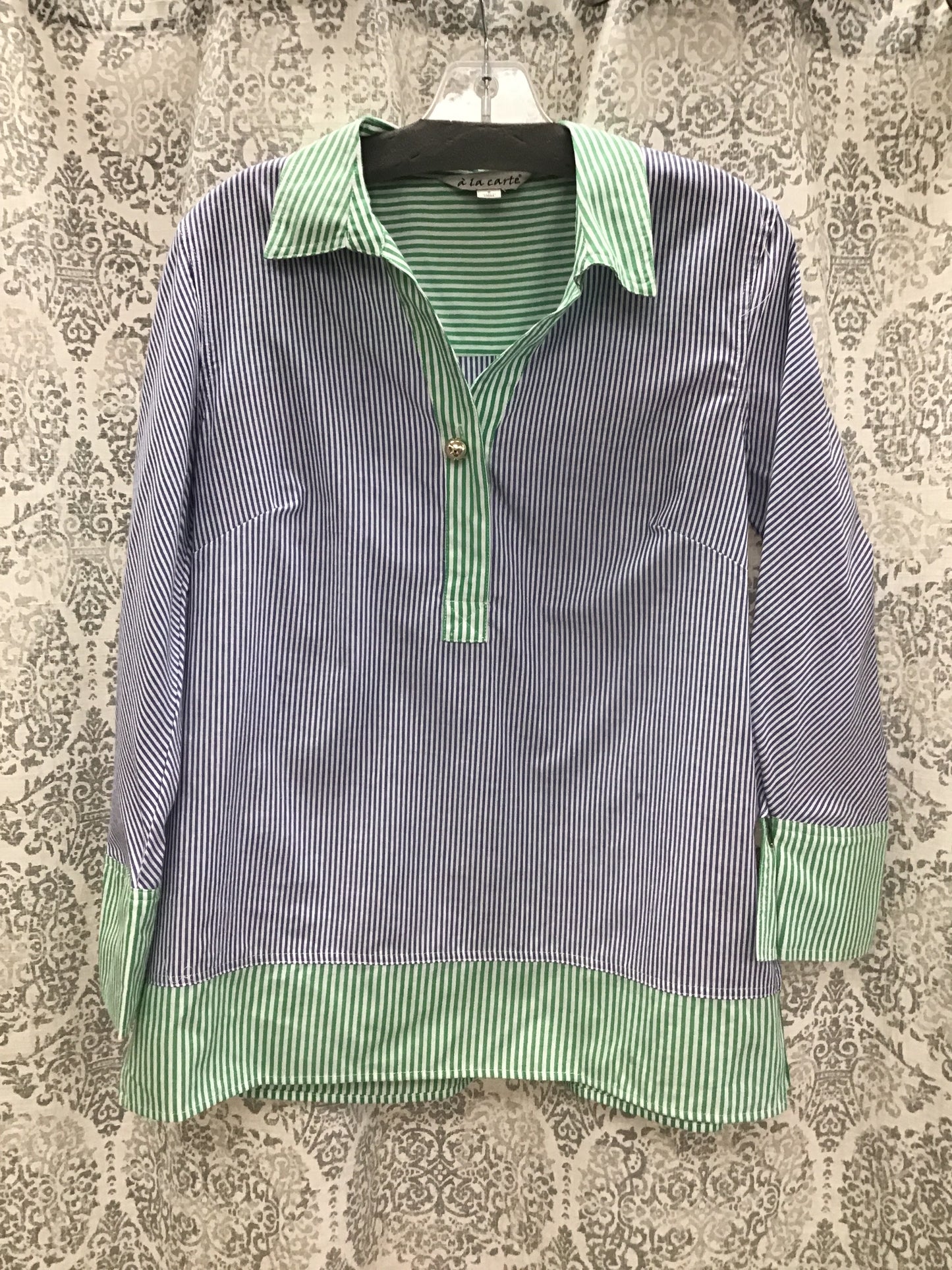 Mixed Stripe Popover Top