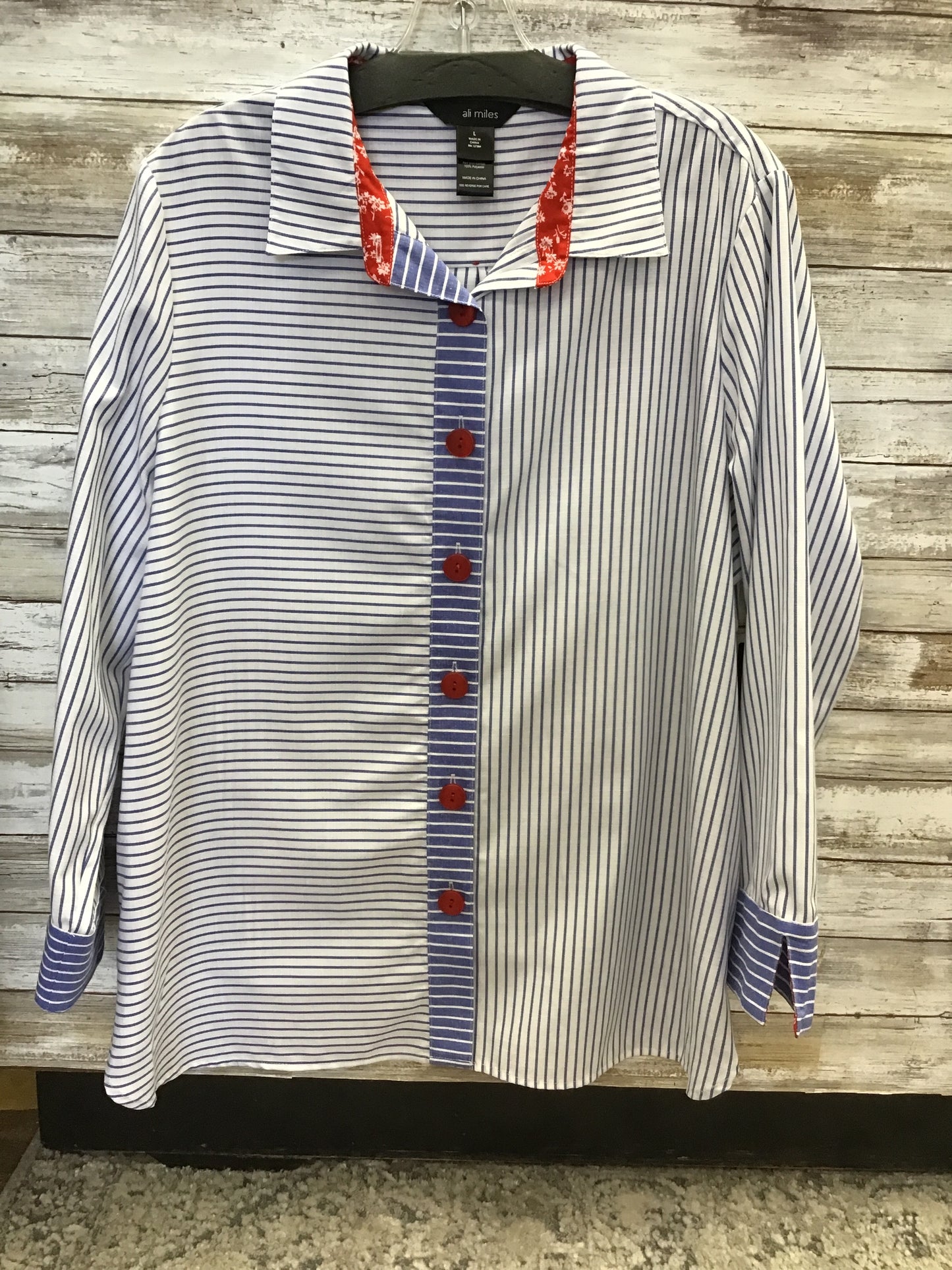 Striped Woven Button Front Tunic