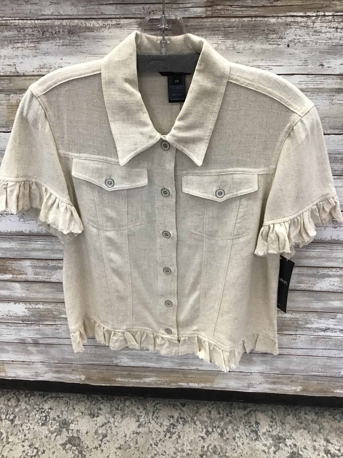 Ruffle Jean Jacket w/ 2 Pockets