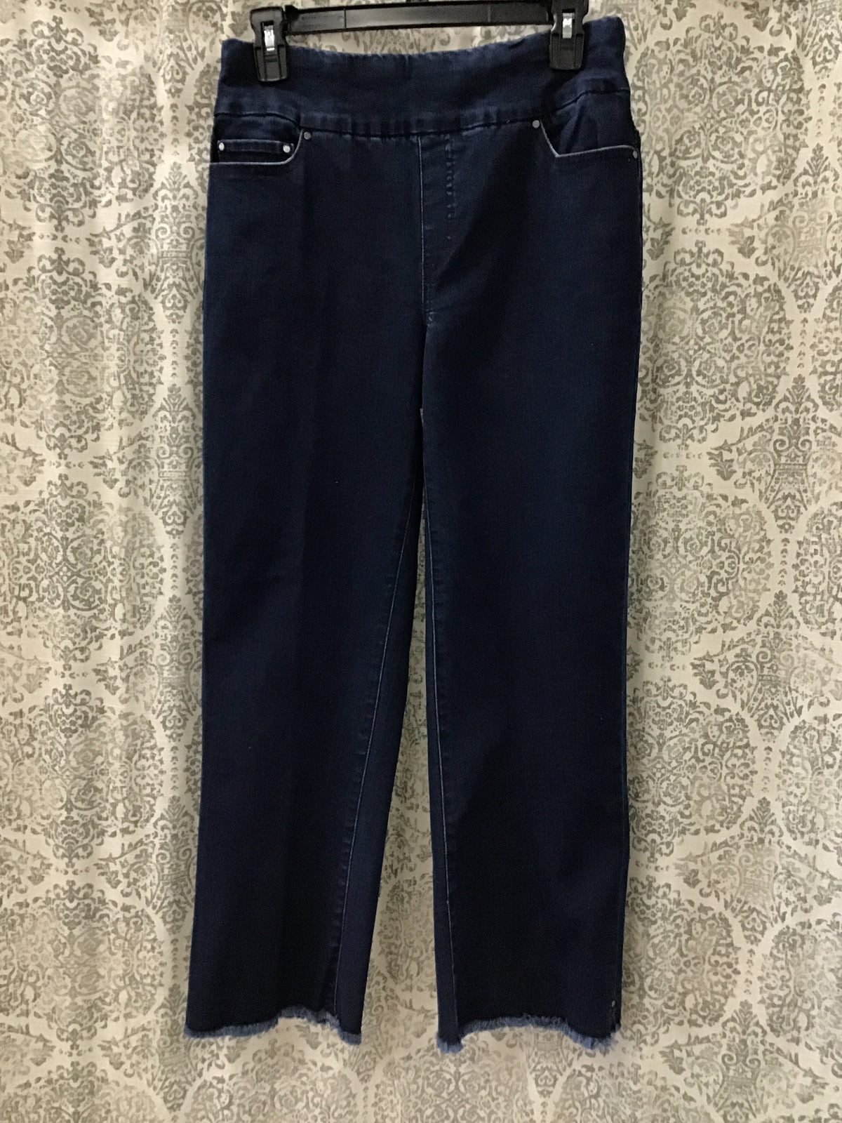 Woven Fringe Hem Ankle Pant