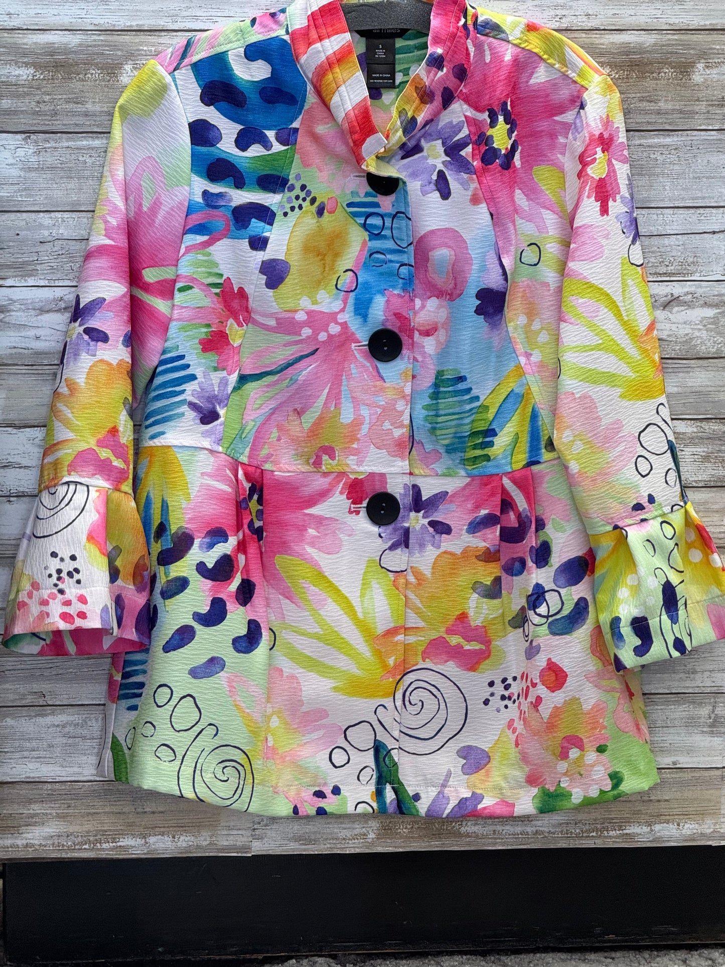 3/4 Sleeve Abstract Jacket