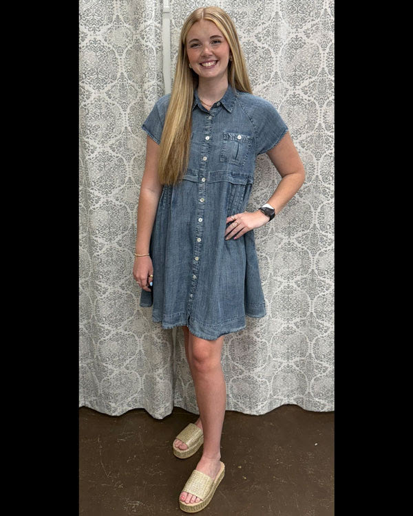 lou and grey denim dress Lou & Grey Denim Washed Terrysoft Tank Midi Dress Size Large Indigo Blue Women's
