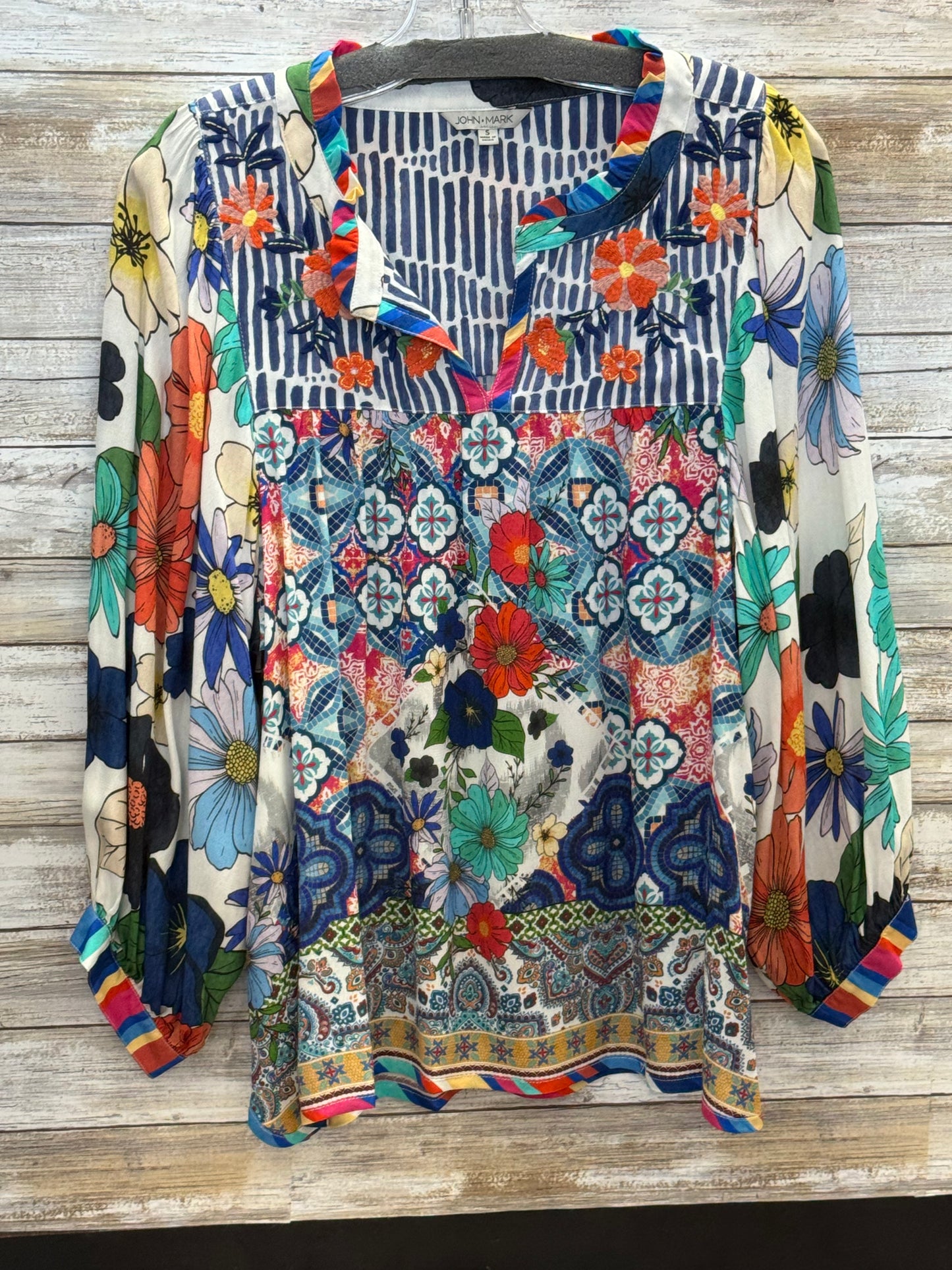 Mixed Print V-Neck Tunic