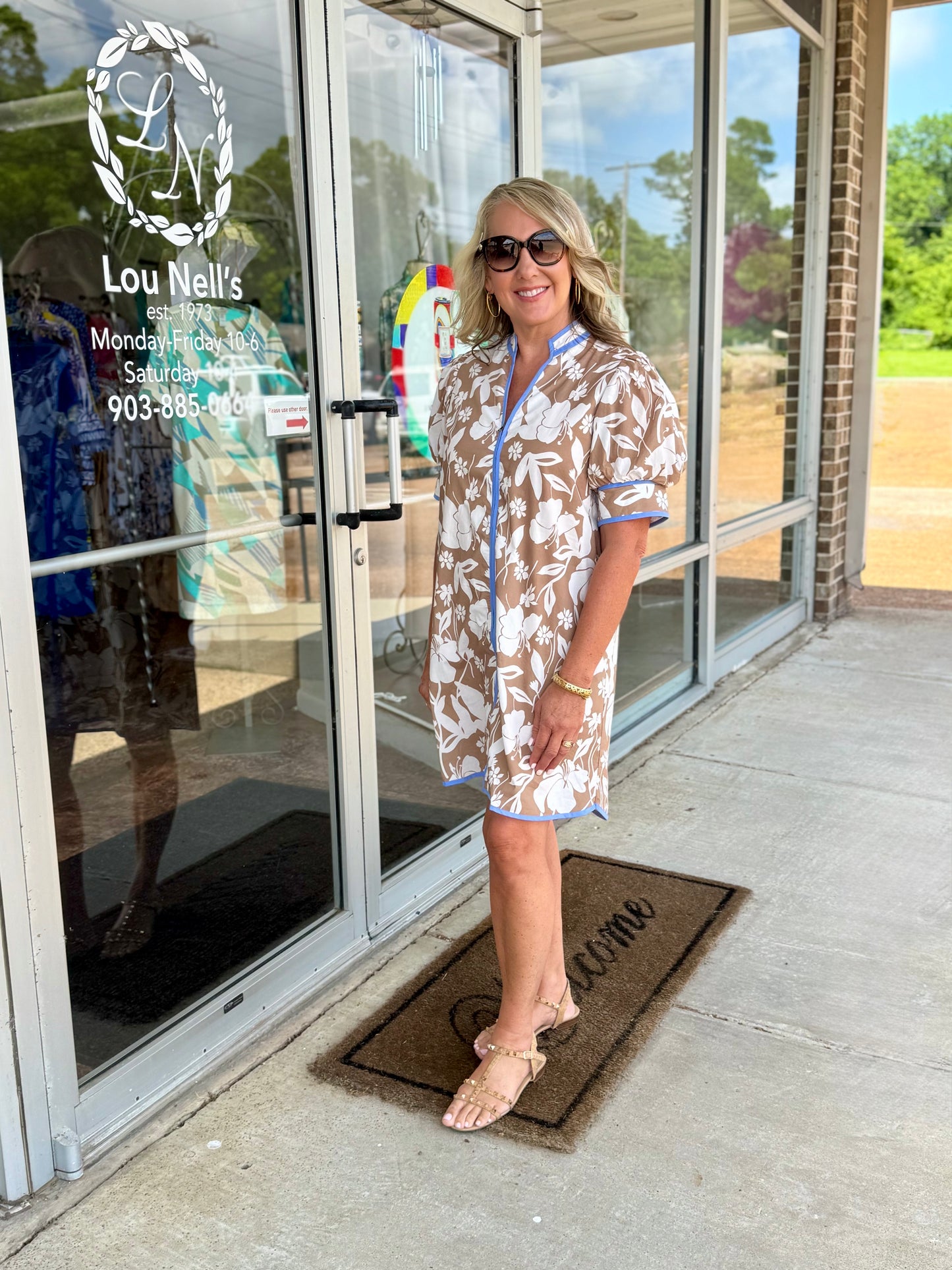 Botanical Puff Sleeve Dress