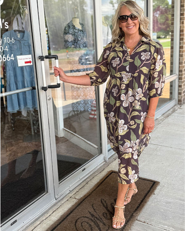 Mix Floral Tiered Dress