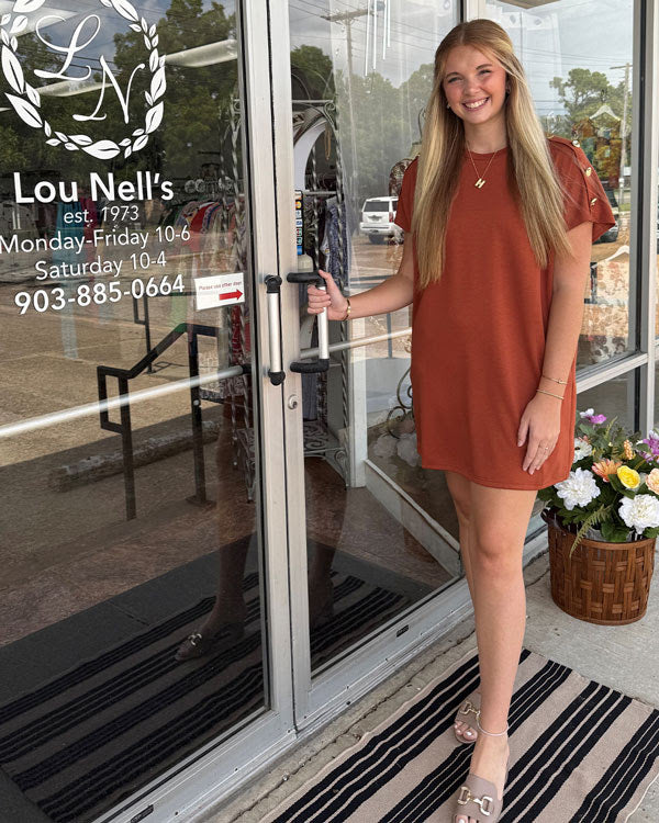 Solid Short Sleeve Mini Dress