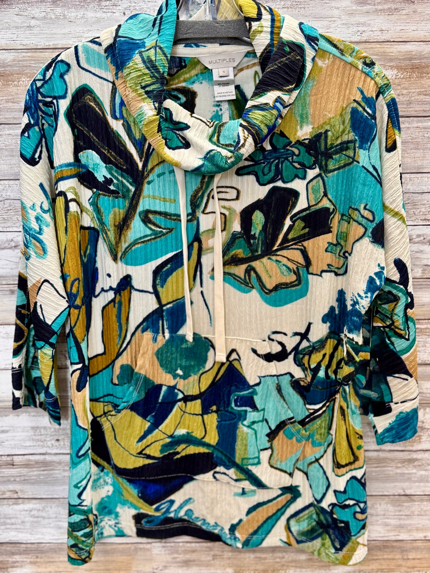 Floral Print Cowl Neck Top