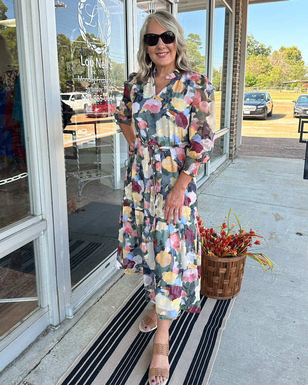 Split Neck Maxi Dress