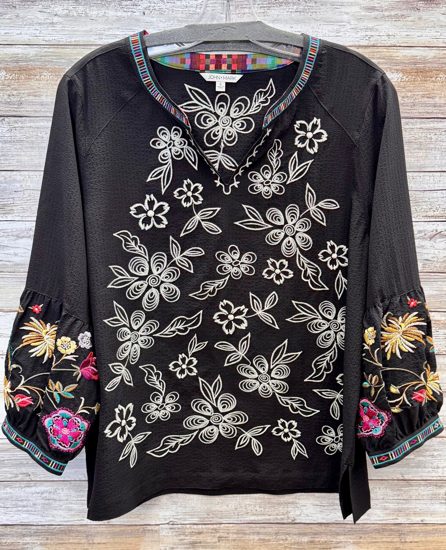 Embroidered Peasant Top