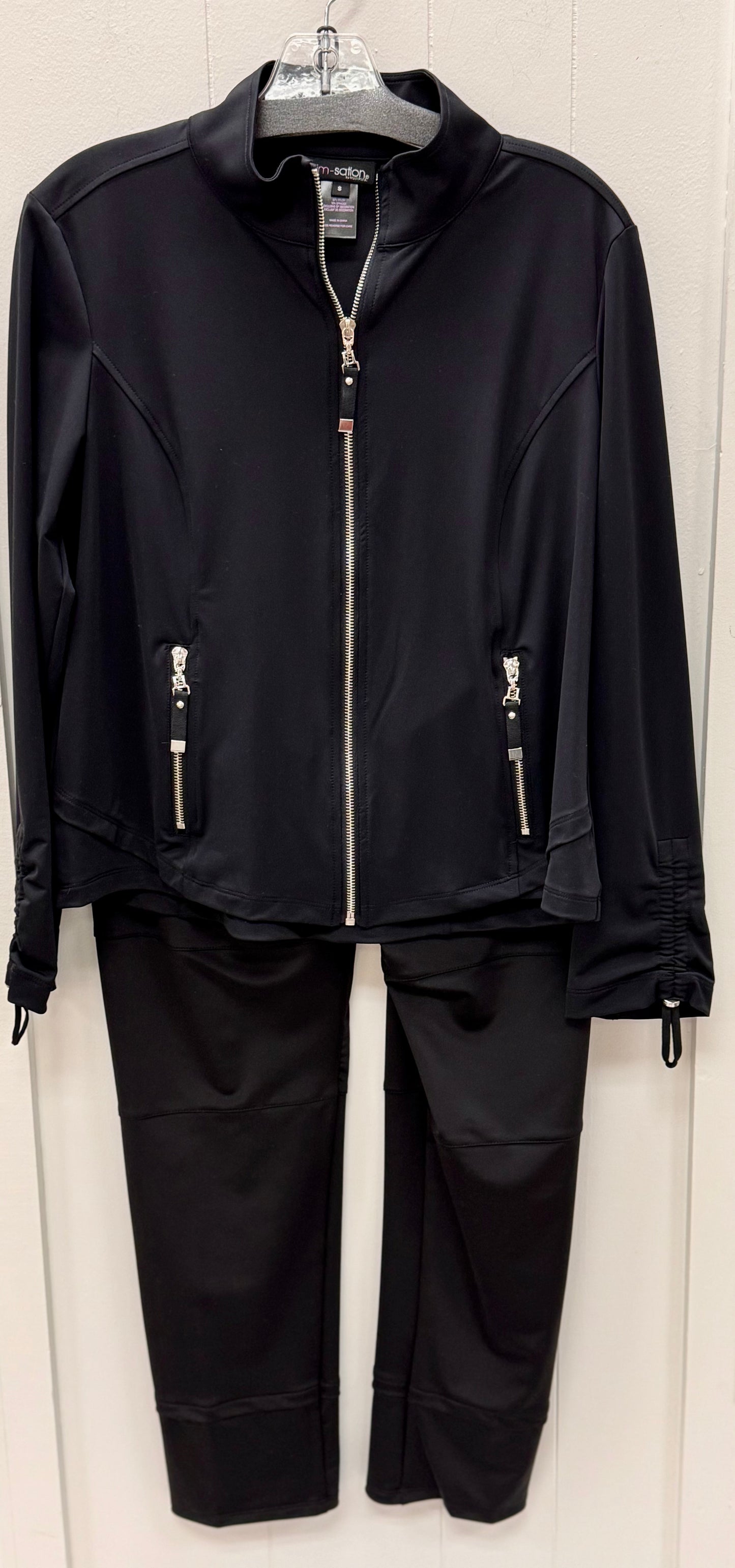 Drawstring Long Sleeve Wide Leg Pant Set