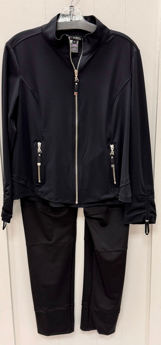 Drawstring Long Sleeve Wide Leg Pant Set