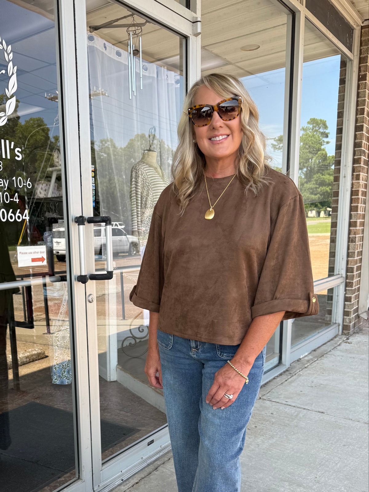 Round Neck Wide Sleeve Top