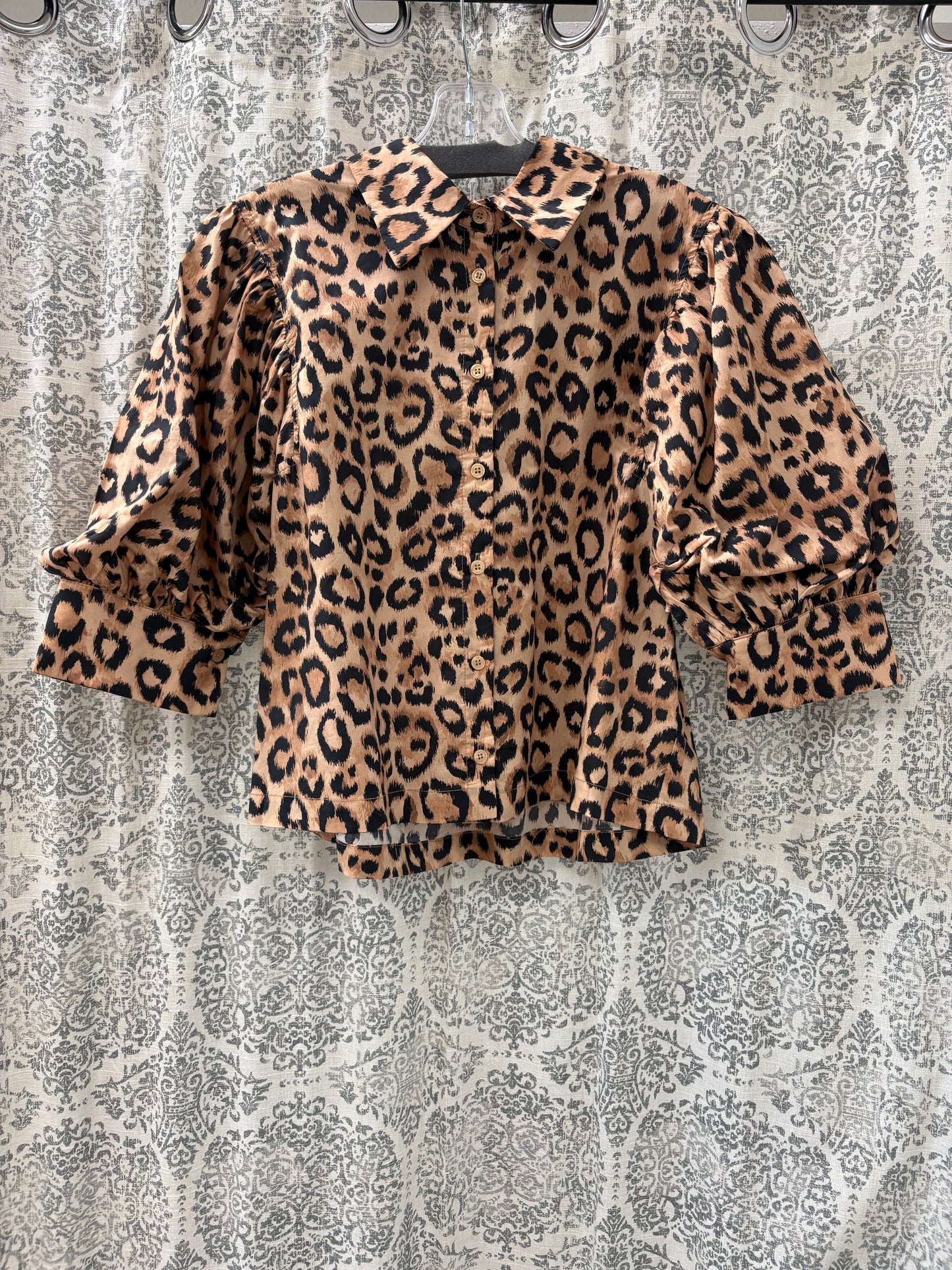 Leopard Button Down Blouse
