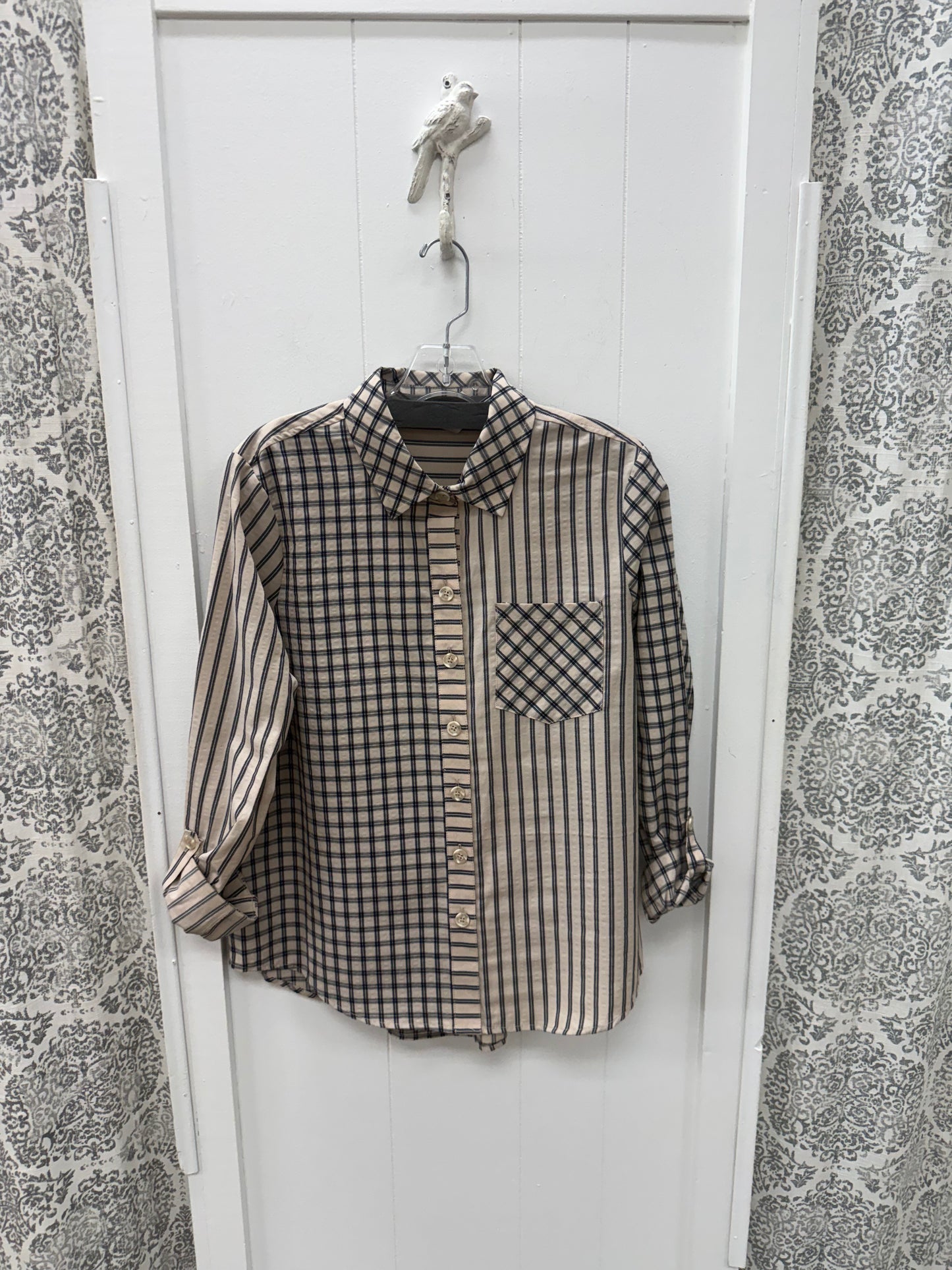Roll Tab Cuffed Woven Shirt