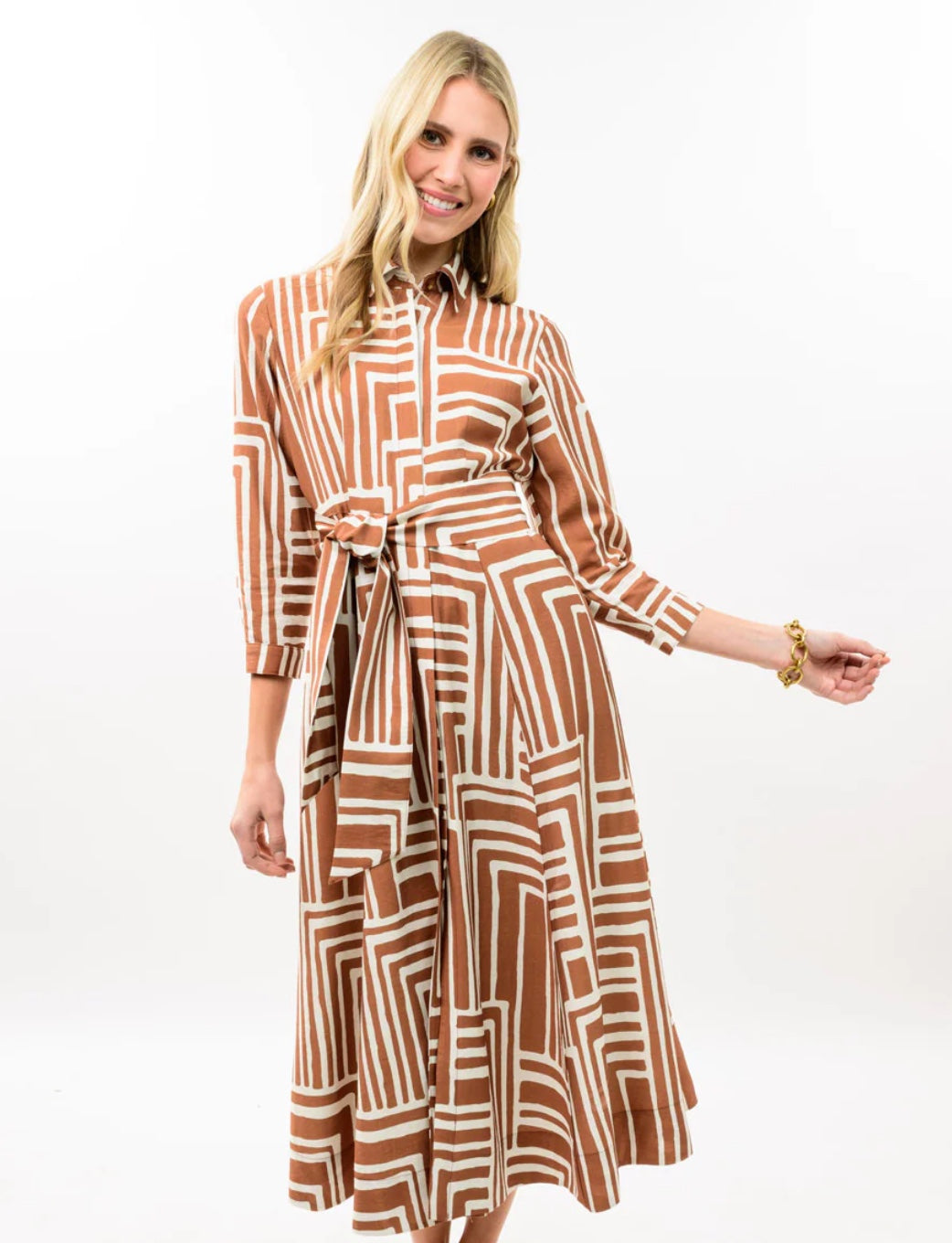 Graphic Midi Shirt Dress