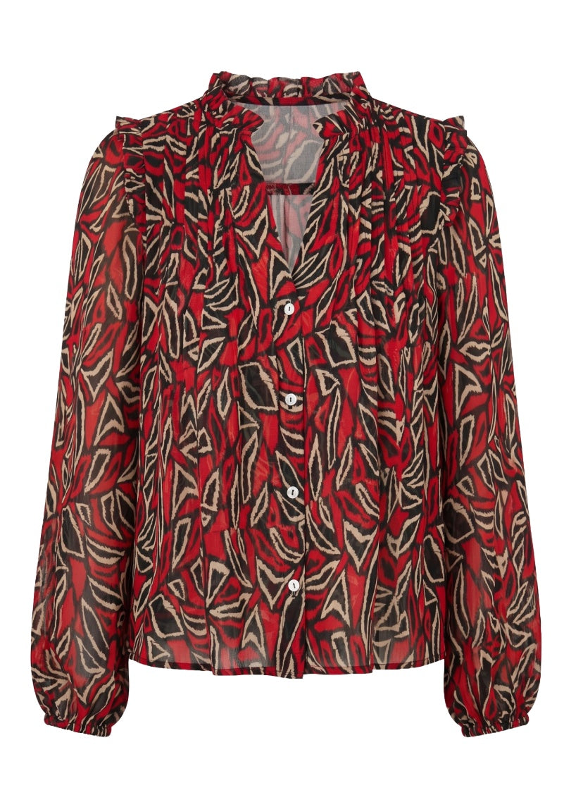 Long Sleeve Woven Blouse
