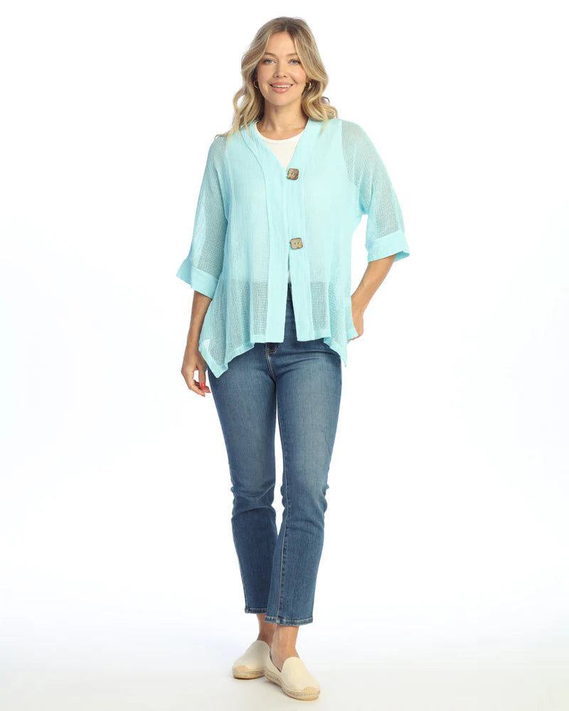 Mineral Washed Mesh Cardigan