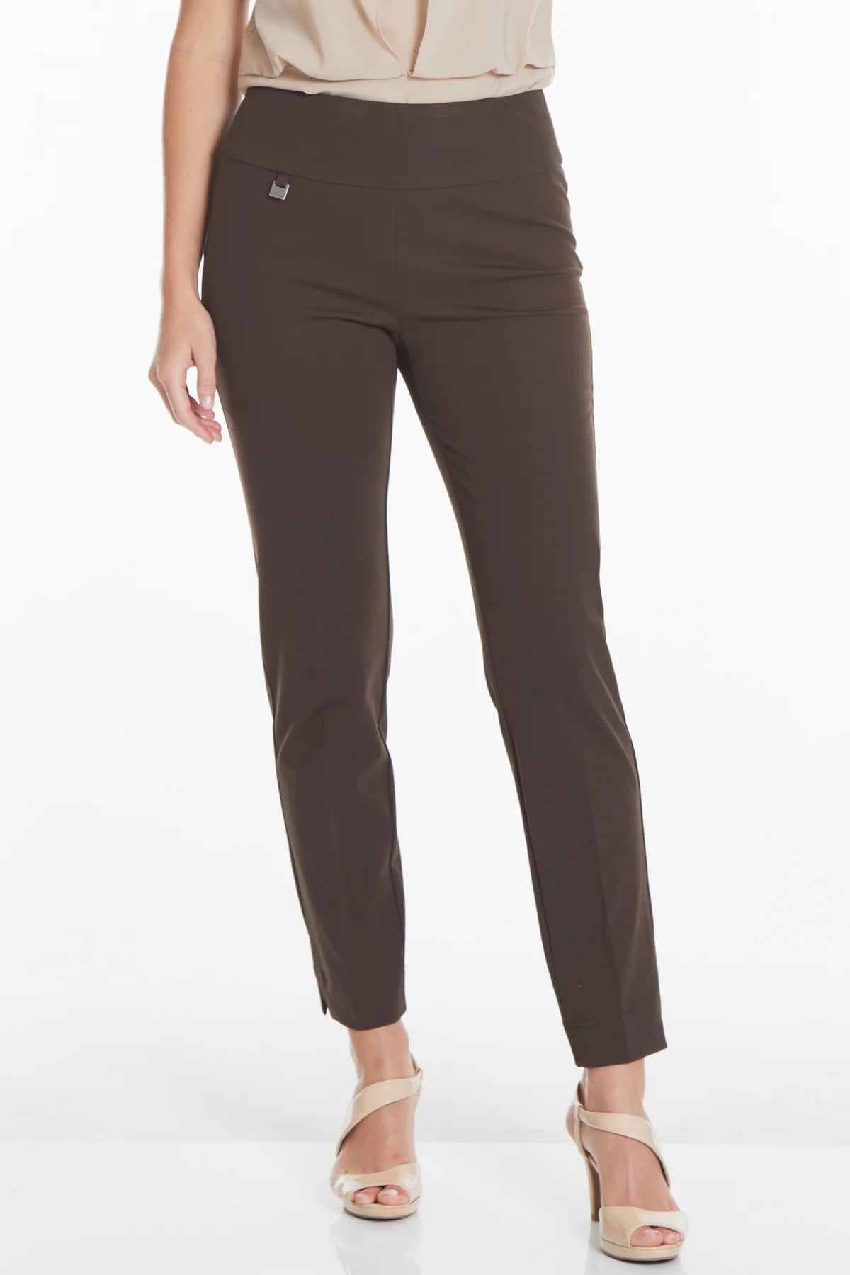Wide Band Elastic Waist Ankle Pant
