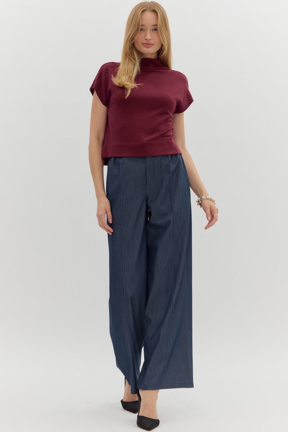 Turtleneck Short Sleeve Sweater