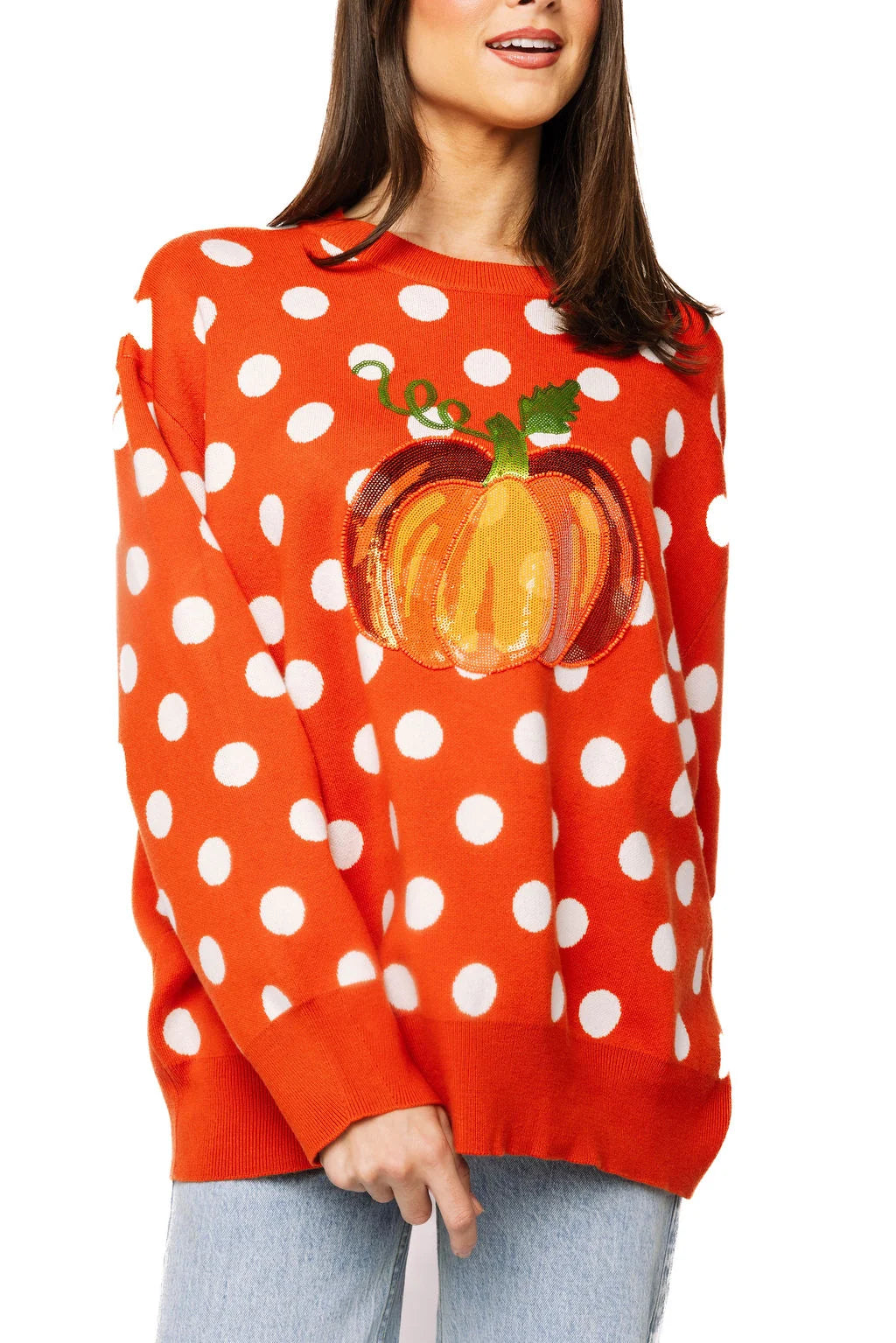 Polkadot Pumpkin Sweater