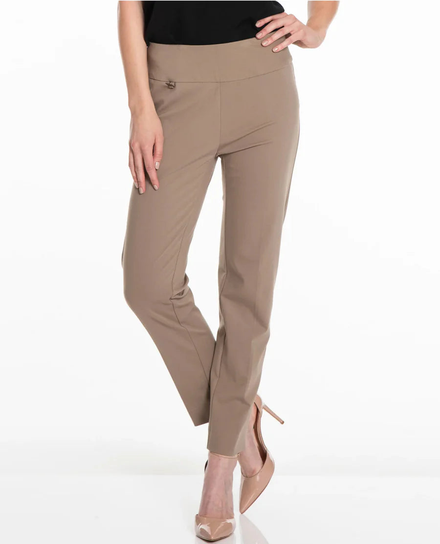 Wide Band Elastic Waist Ankle Pant