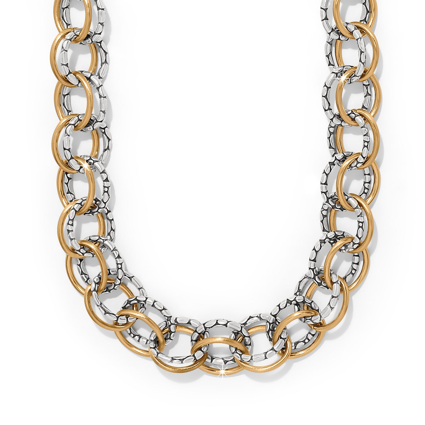 Pebble Link Two Tone Necklace