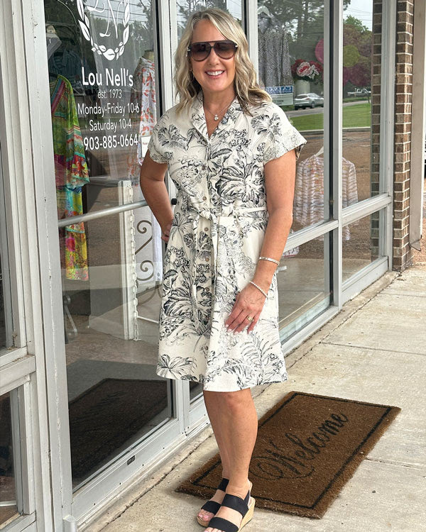 Short Sleeve Button Front Dress