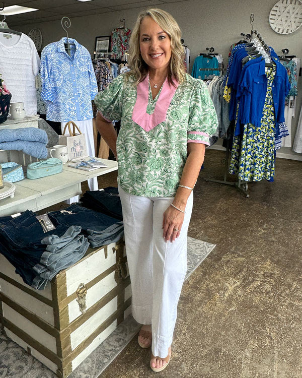 Floral Print Puff Sleeve Top