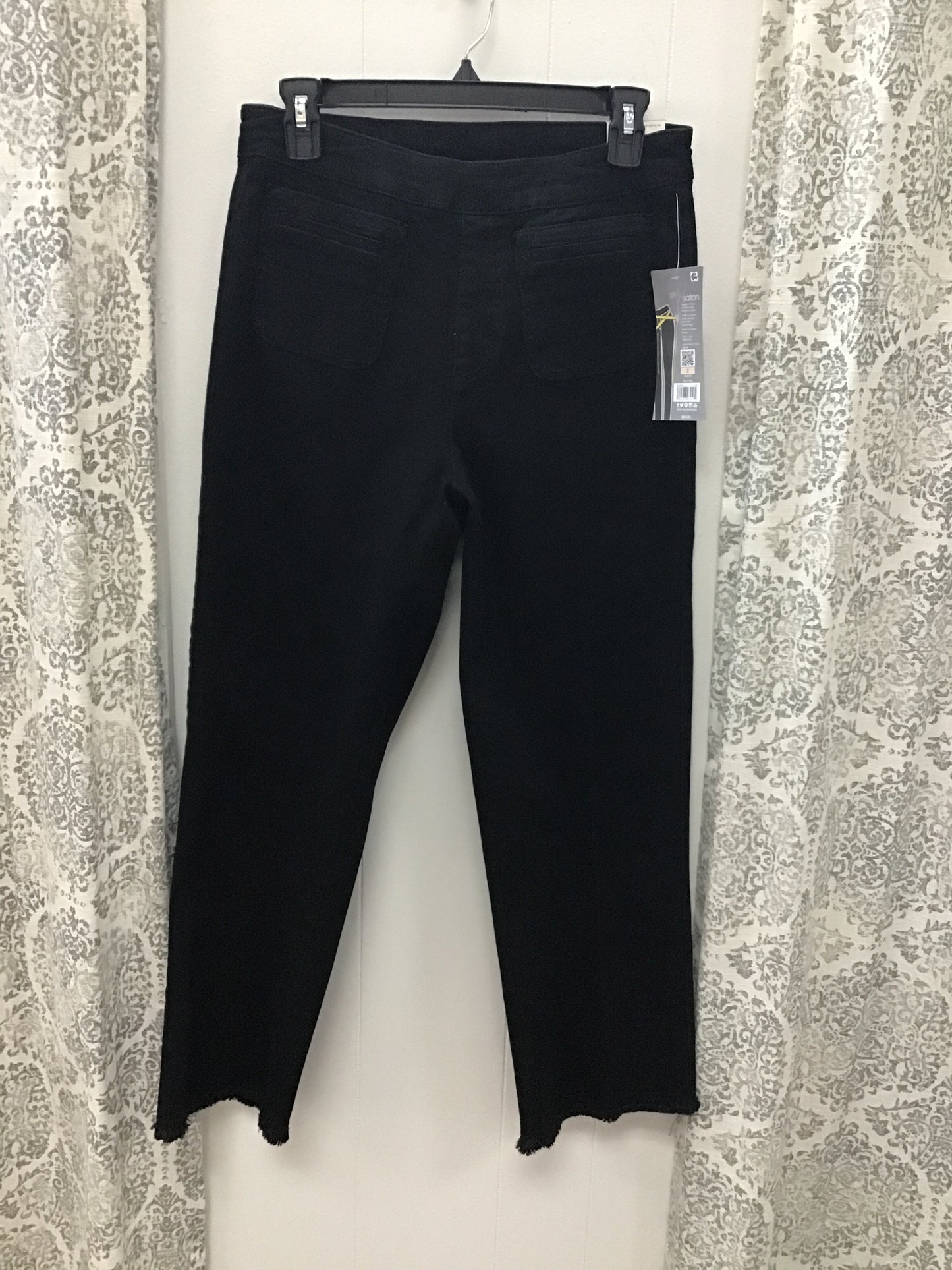 Fringe Hem Wide Leg Crop Jean