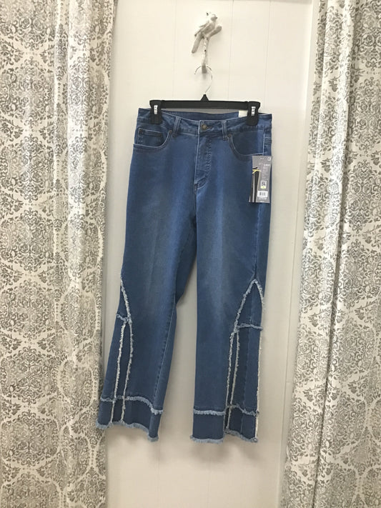 Flare Leg Crop Pant with Fringed Trim
