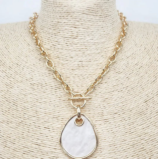 Open Pearlized Charm Necklace